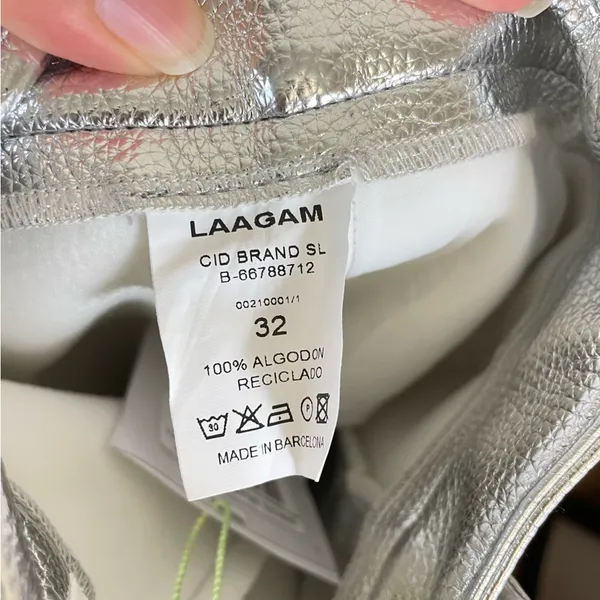 LAAGAM Metallic Wide Leg High‎ Rise Pants NWT Size XXS - Image 11
