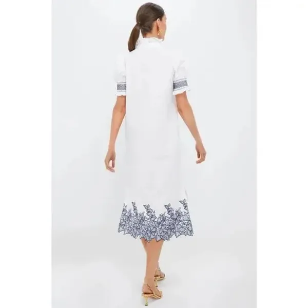 Tuckernuck Hyacinth House Navy Embroidery Eliza Midi Dress/ XS - Image 2