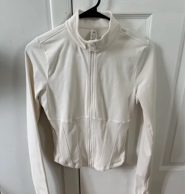 ALO Yoga White Long-Sleeve Corset Zip Front Jacket - Image 8