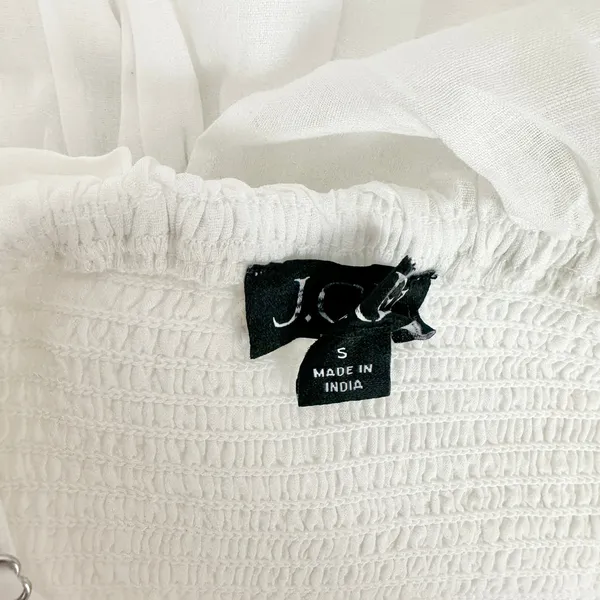 NEW J.Crew Ravenna Dress Ramie Ruffle Lightweight Smocked Midi White Small - Image 15