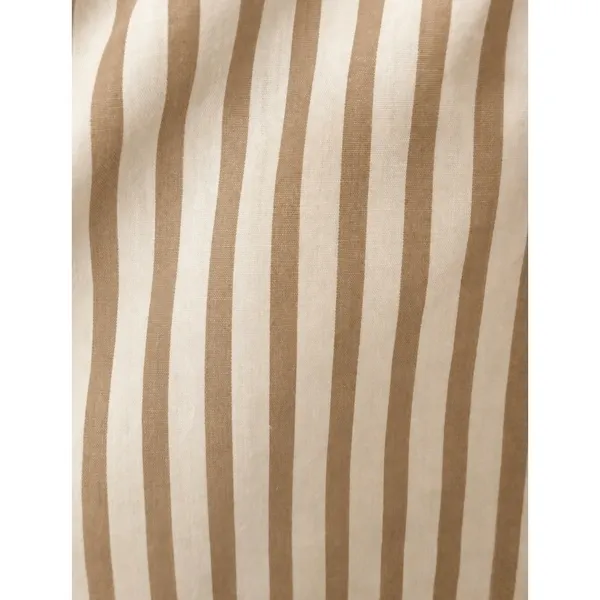 Appleseeds Womens Tan White Striped Button Down Shirt Long Sleeve Blouse Size 8 - Image 4