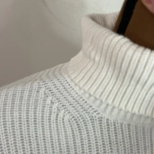 J Crew Ribbed cotton cashmere blend relaxed turtleneck sweater in ivory size XS - Image 10