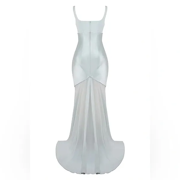 House of CB Vittoria Pistachio Chiffon Floor Length Gown - Image 6