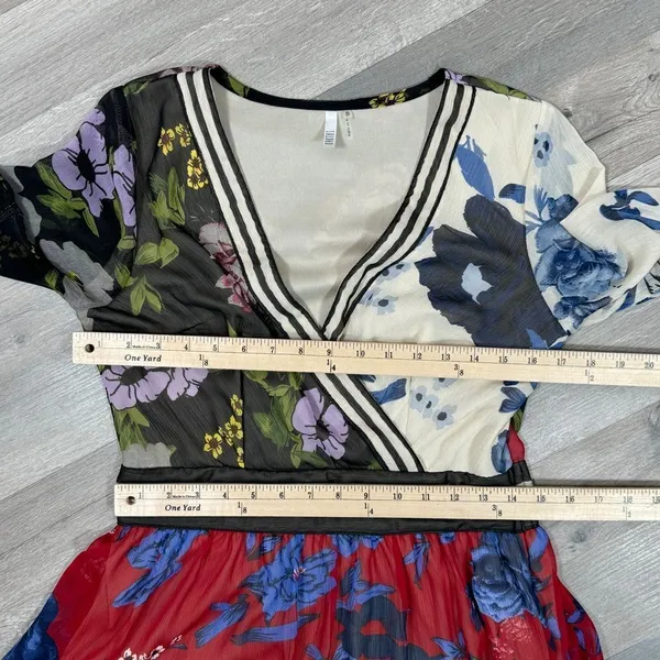 Kaktus Maxi‎ Dress Small Floral Patternblock Patchwork Tiered Cottagecore Boho - Image 13