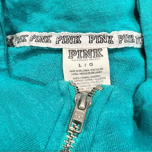 Victoria’s Secret PINK Blue Quarter Zip Pullover Women’s Large - Image 4