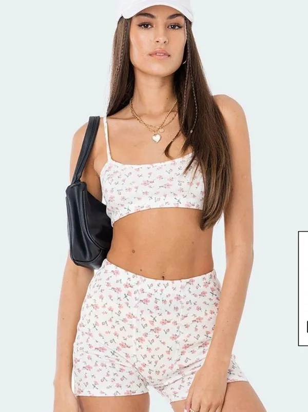 Edikted Floral Two Piece Lounge PJ Set - Image 2