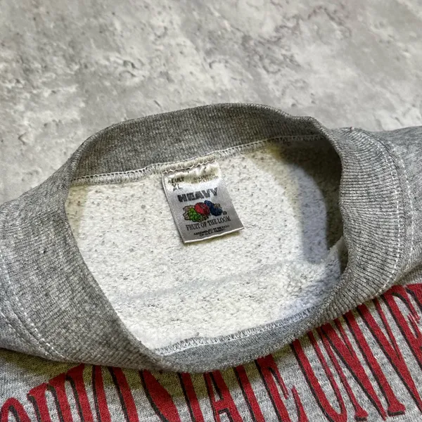 Fruit of the Loom Vintage 90s Ohio State Buckeyes University Red and Grey Crewneck Sweatshirt - Image 4