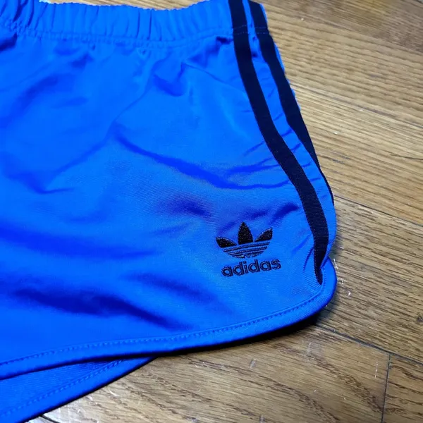 Three Stripe Roller Derby Shorts Womens Size Medium Royal Blue Black - Image 3