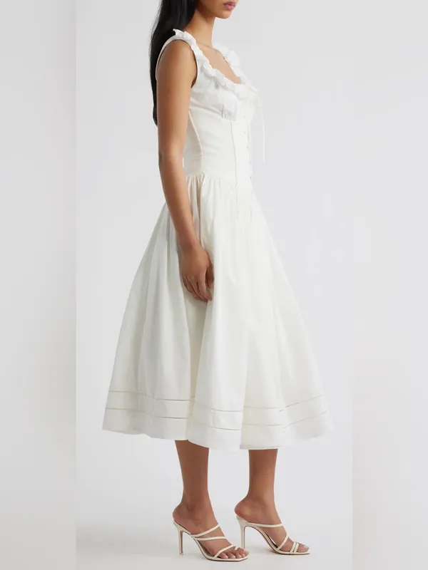 NEW HOUSE OF CB Phoebe Stretch Cotton Broderie Dress sz XL L+ - Image 5