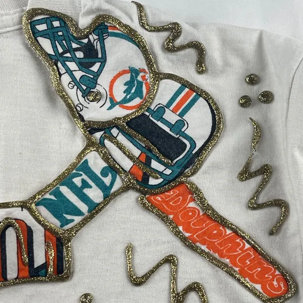 Vintage Miami Dolphins NFL Football Fan Homemade Tee Shirt‎ Adult Medium 50/50 - Image 5