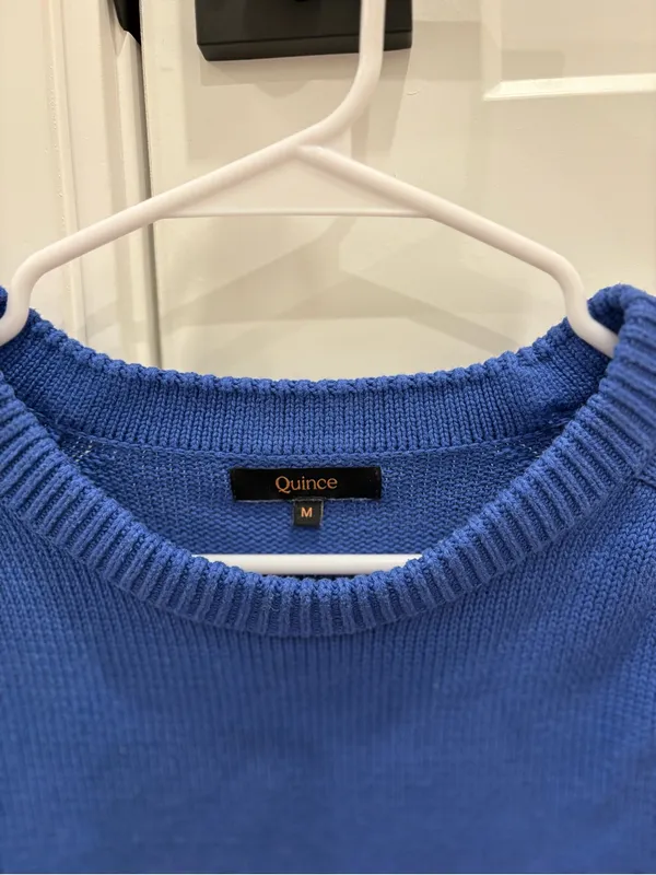 Quince 100% Cotton Sweater Tee in Sapphire Blue Size Medium - Image 3