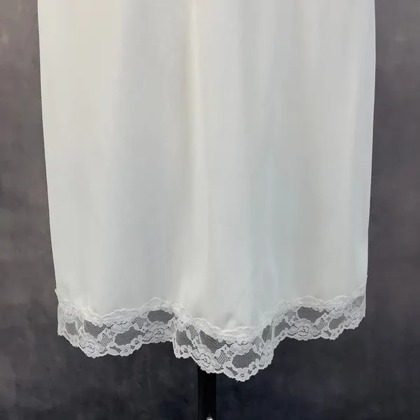 Vintage JCPenney Full Slip Dress‎ Women 36 14 Lace Trim Mini Coquette Balletcore - Image 4