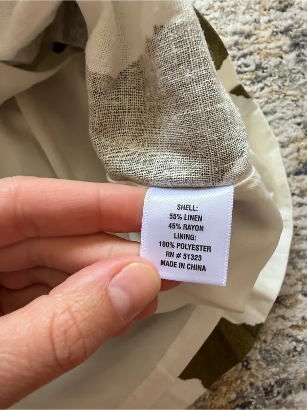 NWT 1.STATE Olive & Cream Mock Neck linen Dress size S - Image 5