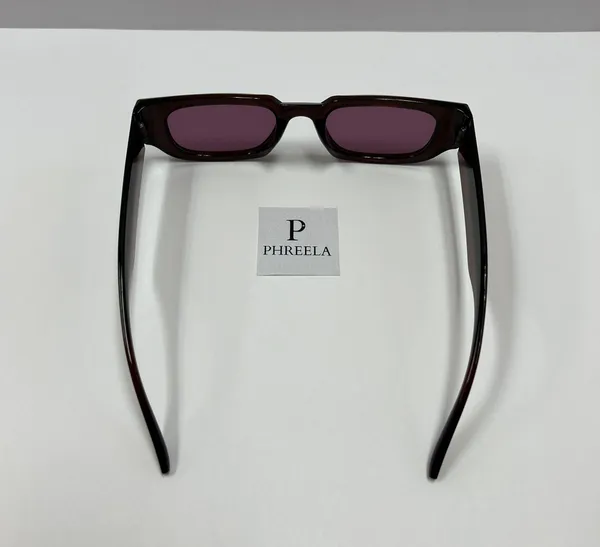 Small Retro Sunglasses / Burgundy Retro Sunglasses - Image 4
