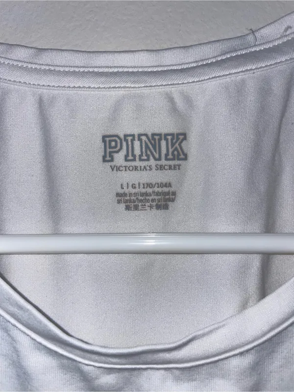 PINK Victoria's Secret White 'No Bad Vibes' Graphic Tank - Image 3
