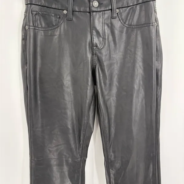 AmericanEagle outfitters black faux leather curvy classic bootcut jeans 28S - Image 6