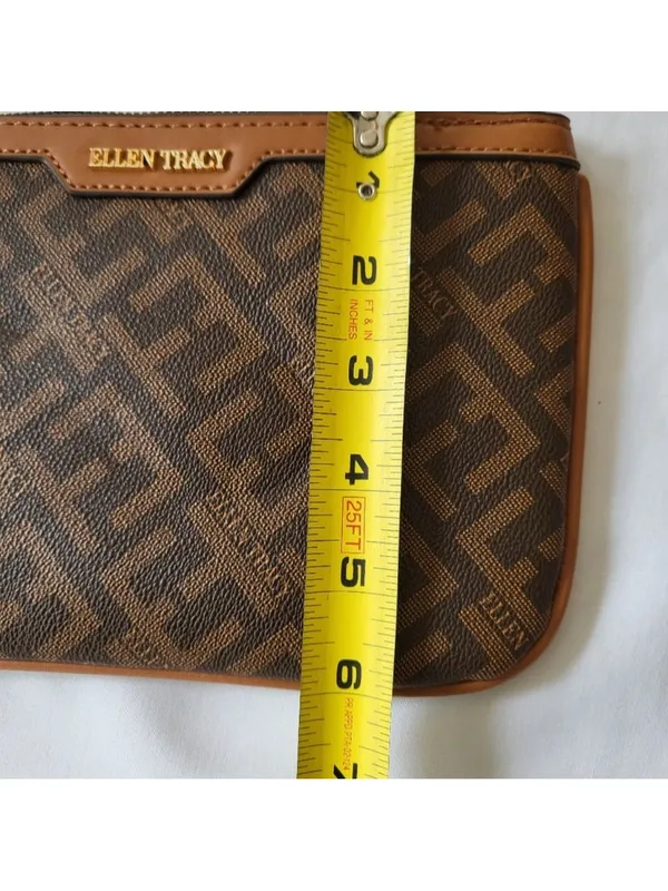 Ellen Tracy Brown Clutch Wristlet Wallet Purse NWT - Image 7