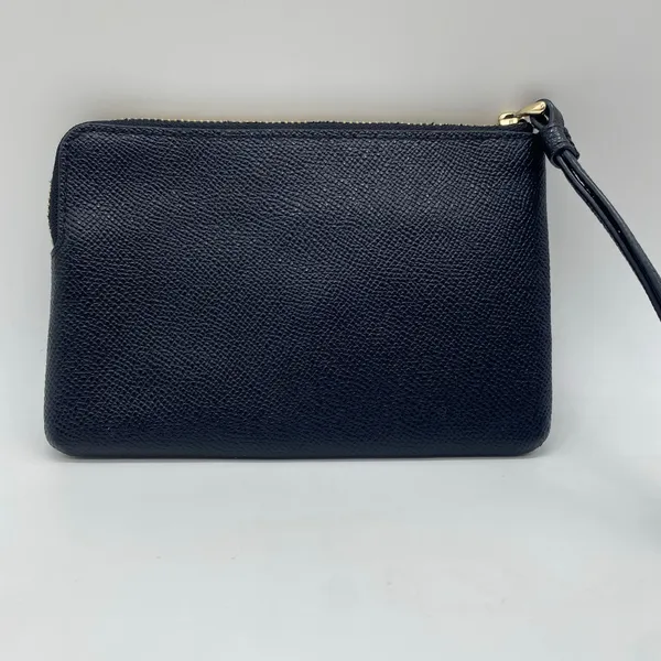 Coach Black Wristlet Wallet Zipper Closure Coin Purse Compact Coated Leather - Image 5