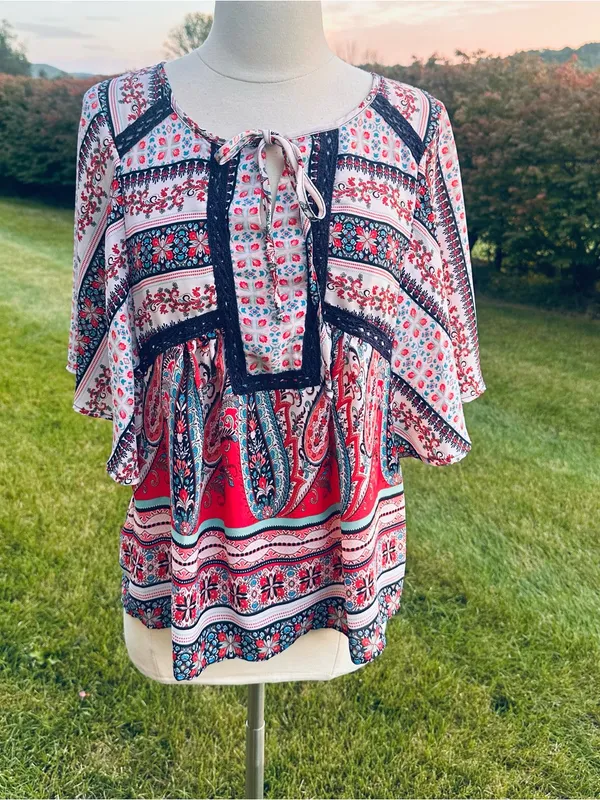 Fig & Flower Anthropologie Boho Peasant Blouse - Image 3