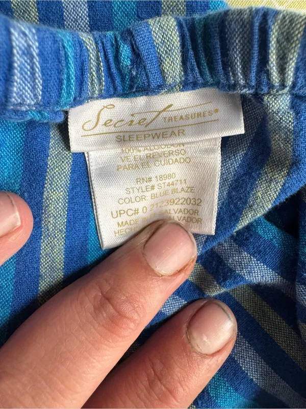 Secret Treasures Blue Striped Pj Pants - Image 7
