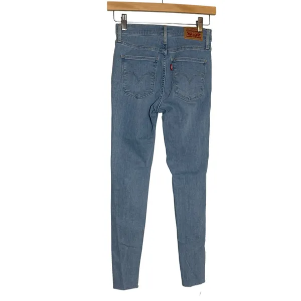 Levi’s 720 High Rise Super Skinny Distressed Light Wash Stretch Denim Blue Jeans - Image 6