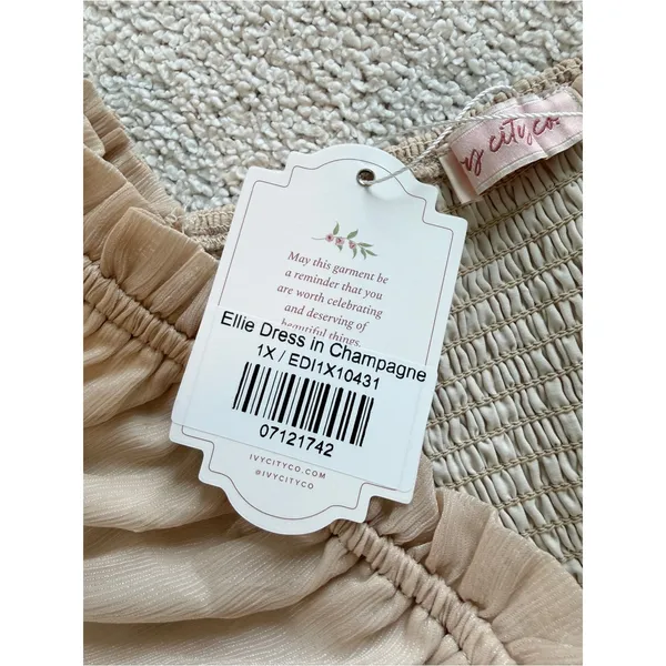 Ivy City Co. Ellie Dress Champagne Peach Gold Pink Chiffon NEW NWT 1X - Image 7