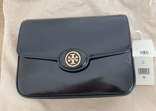 Tory Burch Robinson Spazzolato Shoulder Bag Black - Image 3