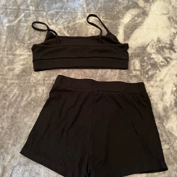 Black Angel Crop Top and Shorts Set - Image 4