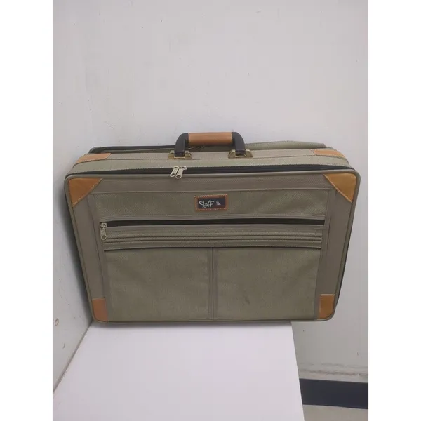 Diane Von Furstenberg DVF Vintage Luggage Green Travel Carryon 22"x 6" x 14" - Image 3