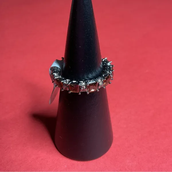 Bomb Party RBP8242 “Luck Be A Lady” Cubic Zirconia on Hematite Size 8 Ring NWT - Image 2