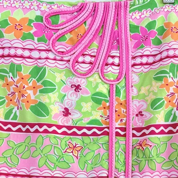 LILLY PULITZER Vintage Kendall Mini Wrap Skirt Size 6 Tropical Preppy Southern - Image 4