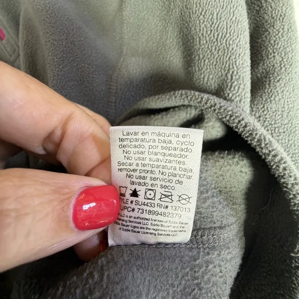 Eddie Bauer Womens XXL gray pink Half Zip Base layer Half Zip Pullover Sweater - Image 10