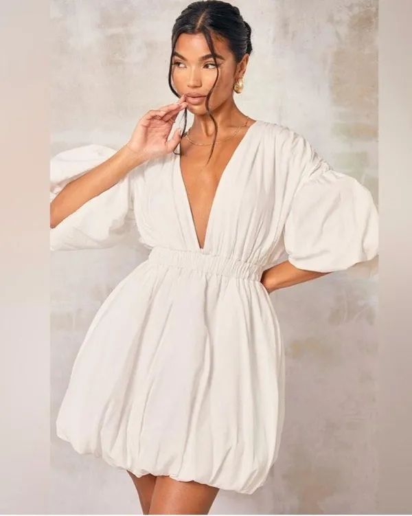 Pretty Little Thing White Dress Mini - Image 2