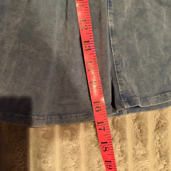 Abercrombie & Fitch Blue Acid Wash Skater‎ Skirt Womens Med Elastic Waist Flare - Image 6