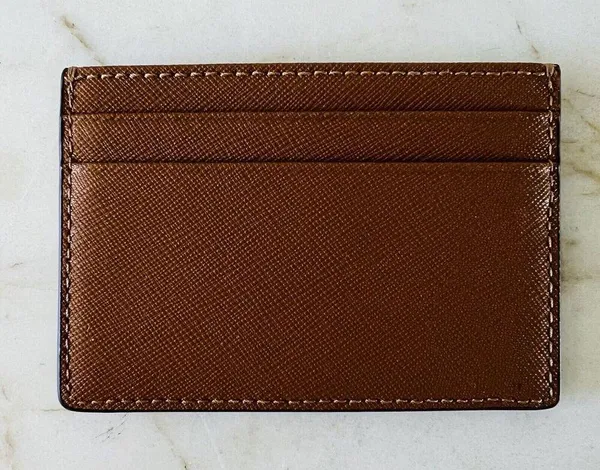 TORY BURCH Emerson Tiger Eye Leather Slim Card Case Mini Wallet - Image 4