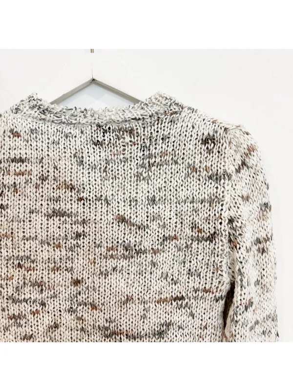 8 by Yoox Speckled Sweater Small Cozy Grandmacore Confetti Chunky Knit Retro Top - Image 10