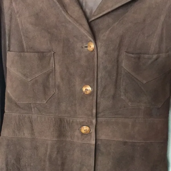 Unbranded Women's Suede Leather Button Front Jacket Small Brown boho earthy - Image 4