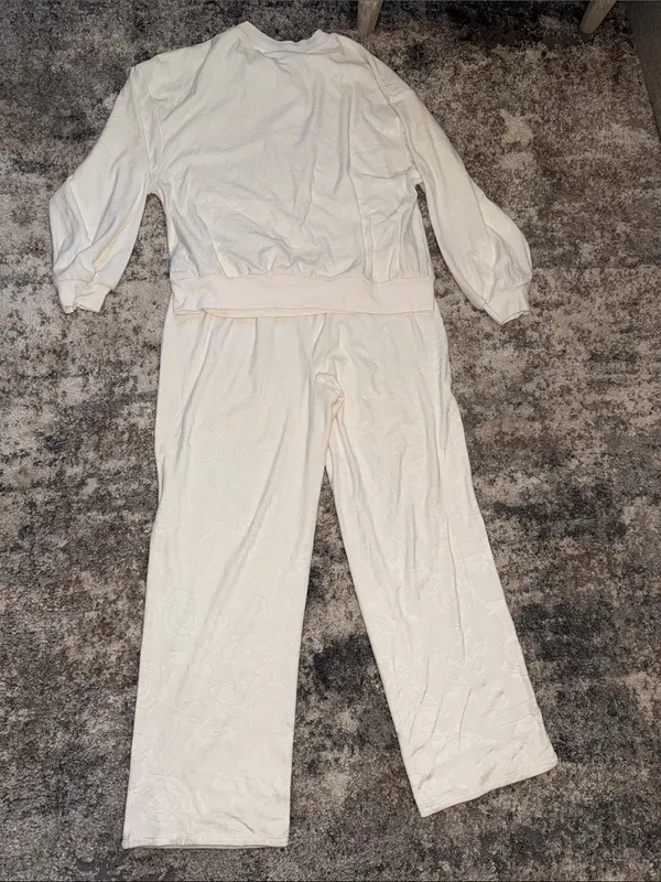 Cream Women's Lounge Sweatshirt & Pants Set - Image 5