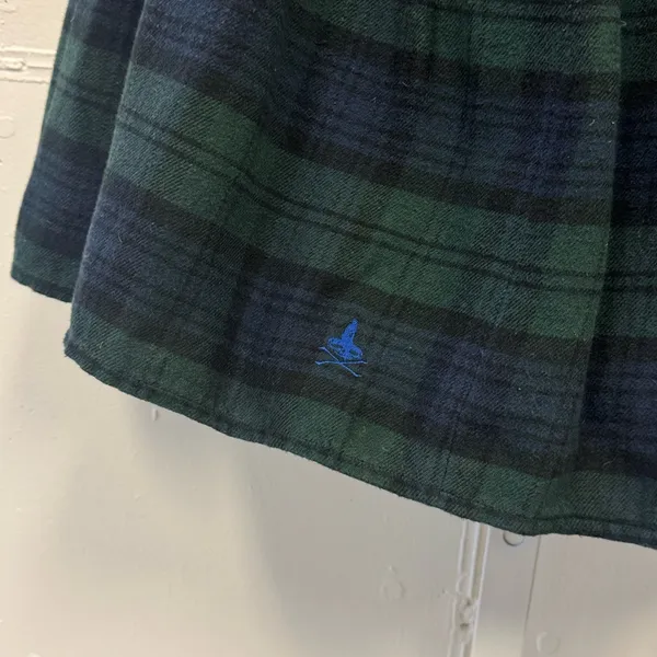 Hysteric Glamour Dark Academia Plaid Circle Pleated Mini Skirt Teal Navy‎ Medium - Image 5
