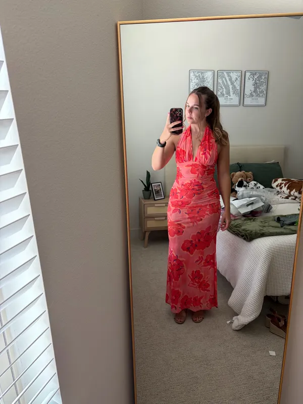 American Threads Havana Floral Halter Maxi Dress - Image 3