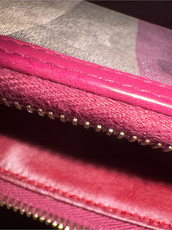 Fendi striped Zip Around Wallet - Burgundy and Olive - Image 8