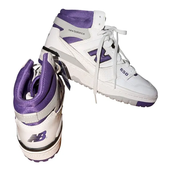 New Balance 650R White Interstellar Purple High Top Sneakers 6.5W 5M - Image 4