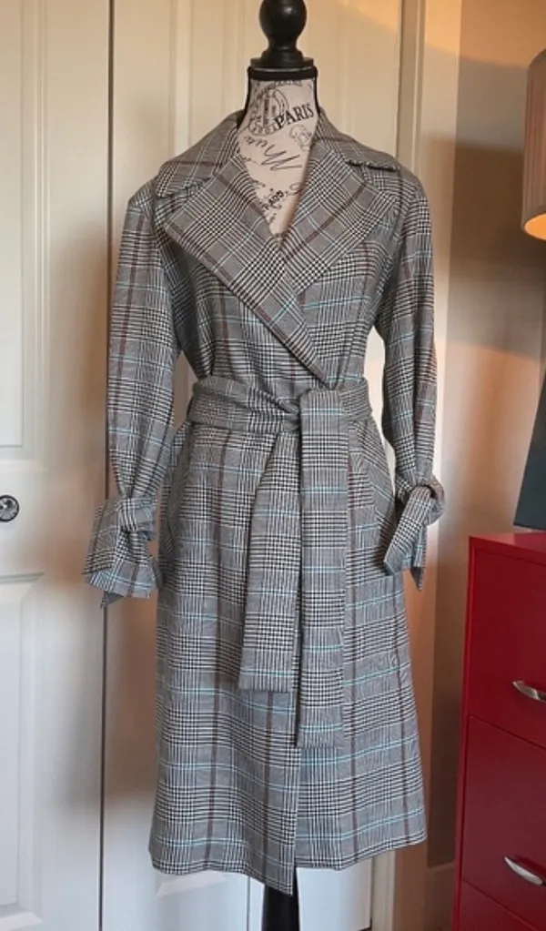 Topshop Trench Coat Plaid  - Image 5
