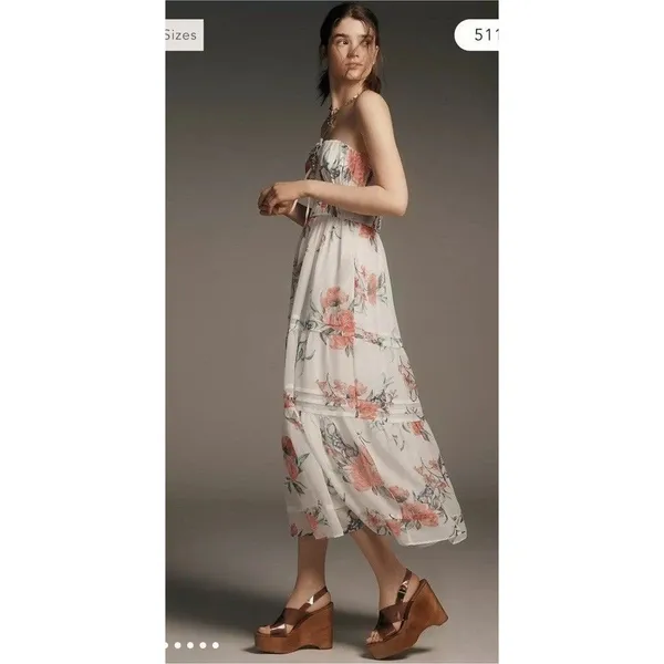 Anthropologie The Somerset strapless dress Ivory Petite XXS Prom Wedding Cottage - Image 2