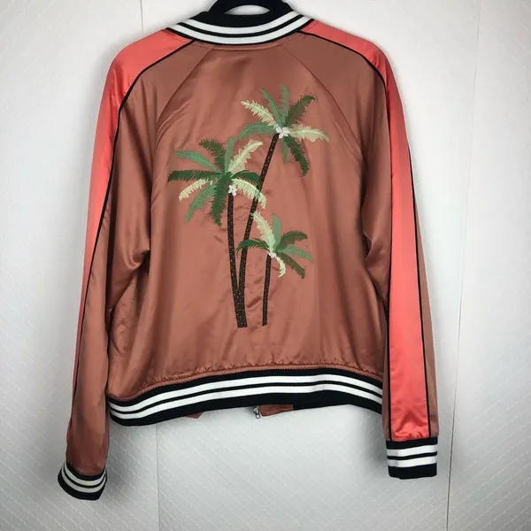 Mossimo Quilted Tropical Satin Bomber Jacket XS NWT - Image 3