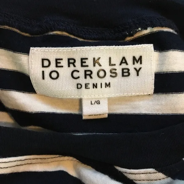 Derek Lam 10 Crosby Asymmetrical Stripe Tee Shirt - Image 6