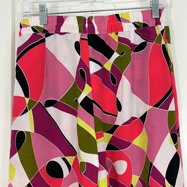 V Cristina Small Pink and Black Pop Art Wide Leg Pants - Image 8