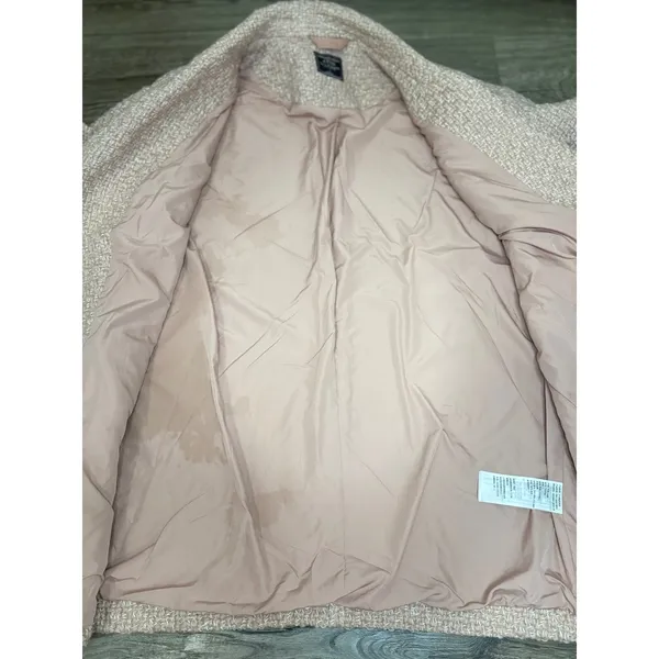 Abercrombie & Fitch Womens Coat, Tweed Long Sleeve, Overcoat, Blush Pink, L‎ - Image 7