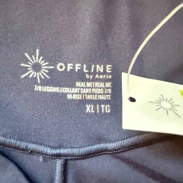 OFFLINE by Aerie Real Me 7/8 Leggings High Rise Crossover Waist Navy Blue XL - Image 7
