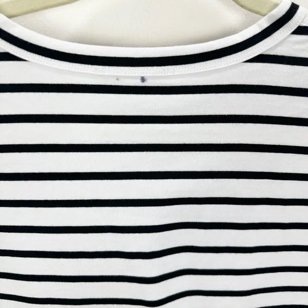 Madewell Everyday Boxy Crop Tee Short Striped Cotton White Relaxed XXS NWT - Image 13